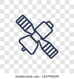 Military Satellites icon. Trendy linear Military Satellites logo concept on transparent background from army and war collection