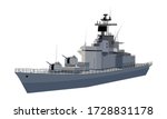 military sea ship, vector isolated image on a white background