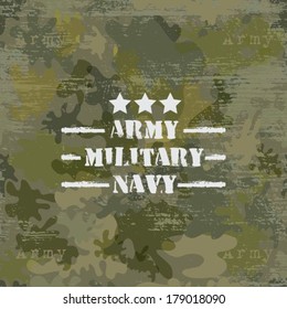 Military Seamless Background With Text