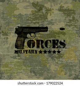 Military seamless background with text vector