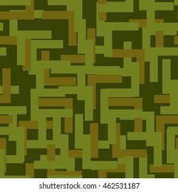 Military seamless pattern. Army abstract texture. camouflage ornament for soldiers. Green soldiery background. war khaki for hunters and troops