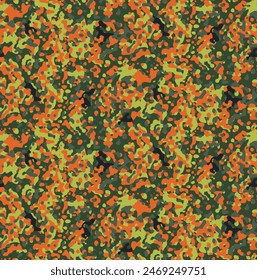 Military seamless pattern, flecktarn style camouflage, textile design.