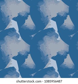 Military seamless pattern. Vector illustration, blue ship camo, UFO urban camouflafe in different shades of blue that is usable as background, backdrop, cloth print or for wrapping paper