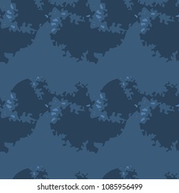 Military seamless pattern. Vector illustration, blue ship camo, UFO urban camouflafe in different shades of blue that is usable as background, backdrop, cloth print or for wrapping paper
