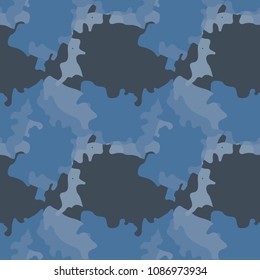 Military seamless pattern. Vector illustration, shades of blue ship camo, UFO urban camouflage in different shades of blue that is usable as background, backdrop, cloth print or for wrapping paper
