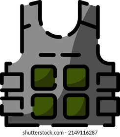 Military security vest, illustration, vector on a white background.