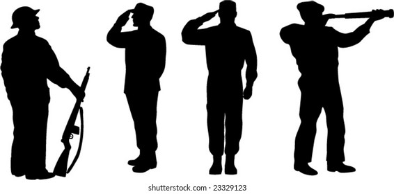 Military Servicemen Silhouette