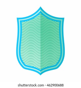 Military shield icon in flat style isolated on white background. War symbol