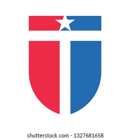Military shield logo template vector icon design