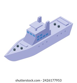 Military ship icon isometric vector. Coast guard. Rescue air