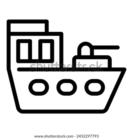 Military ship icon outline vector. Maritime battleship. Water defense vessel