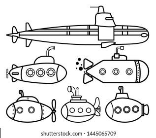 Military Ship | Navy  Submarine Vector Illustration Silhouette