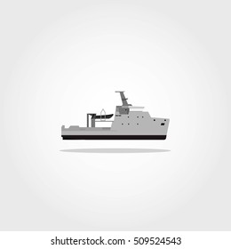 Military ship vector illustration