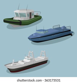 Military ships vector image design set for you illustration and design needs.
