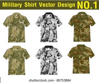 Military Shirt Vector template. front and back view for design work