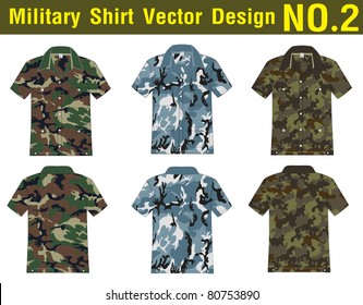 Military Shirt Vector template. front and back view for design work