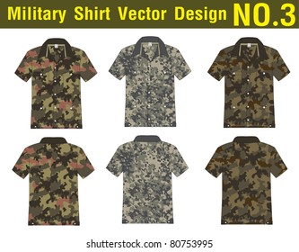 Military Shirt Vector template. front and back view for design work