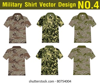 Military Shirt Vector template. front and back view for design work