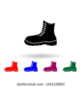 military shoe multi color icon. Elements of army & war set. Simple icon for websites, web design, mobile app, info graphics