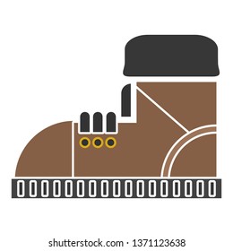 military shoes icon. Boot isolated vector icon, high shoe icon, working boot icon, men shoe
