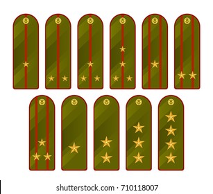 Military shoulder straps on a white background