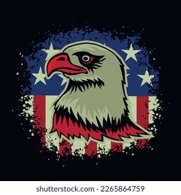 military sign with american  Bald eagle, grunge vintage design t shirts