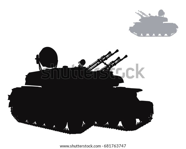 Military silhouettes. Vector\
AA gun
