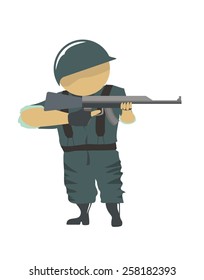 military simple cartoon