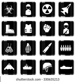 Military simply vector icon set