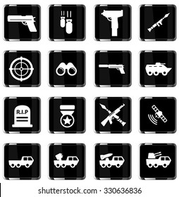 Military simply vector icon set
