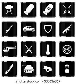 Military simply vector icon set