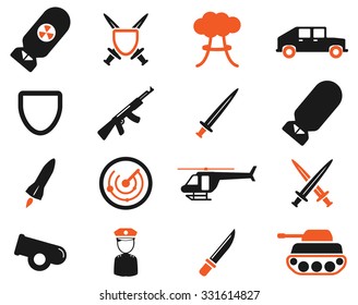 Military simply vector icon set