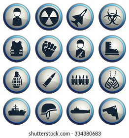 Military simply vector icon set