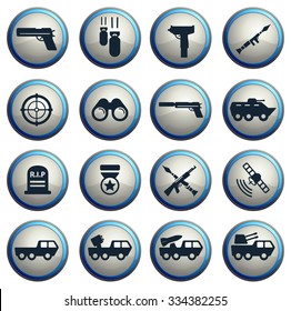 Military simply vector icon set