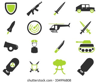 Military simply vector icon set