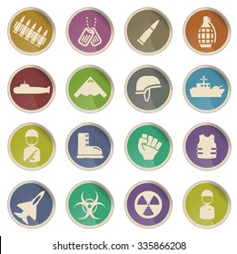 Military simply vector icon set