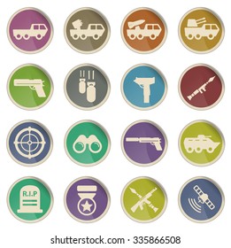 Military simply vector icon set