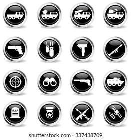 Military simply vector icon set