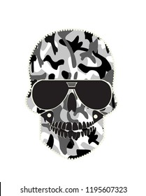 Military skull with sunglasses icon 