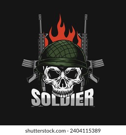Vektorgrafik-Design des militärischen Schädels