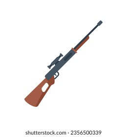 Military sniper icon flat vector. Weapon gun. War army isolated