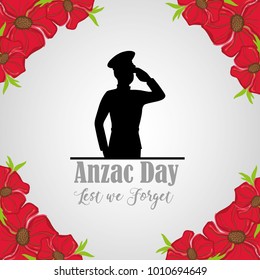 military soldier to anzac day and flowers