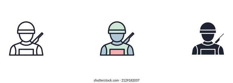 Military soldier army icon symbol template for graphic and web design collection logo vector illustration