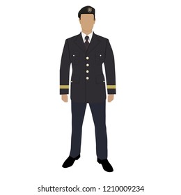 Military soldier man in uniform. Vector illustration. Parade uniform