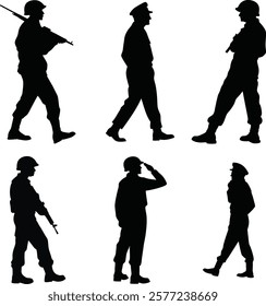 military, soldier, silhouette, illustration, army, vector, saluting, man, male, day, armed, salute, war, service, uniform, person, navy, people, force, officer, police, salutation, cap, veteran, USA