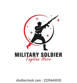 military soldier vector illustration logo design