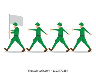 Military Soldiers Green Uniform Matching Their Stock Vector (Royalty ...