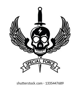 Military Special Force Logo Black White Stock Vector (Royalty Free ...