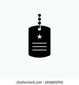 Military Special Identification Necklace Icon - Vector Logo Template.