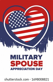 Military Spouse Appreciation Day. Celebrated in the United States. National Day recognition of the contribution, support and sacrifice of the spouses of the Armed Forces. Poster, card, banner. Vector
